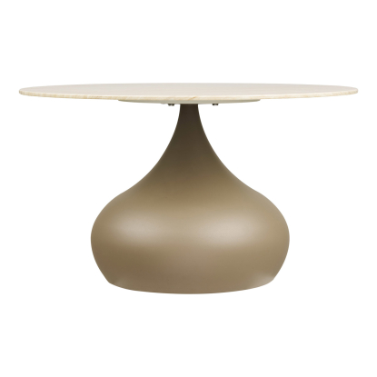 Pienza sofabord med glasplade, khaki, Ø70 cm