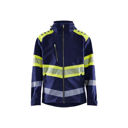 Blåkläder 4494 high vis softshell jakke, marineblå/hi-vis gul