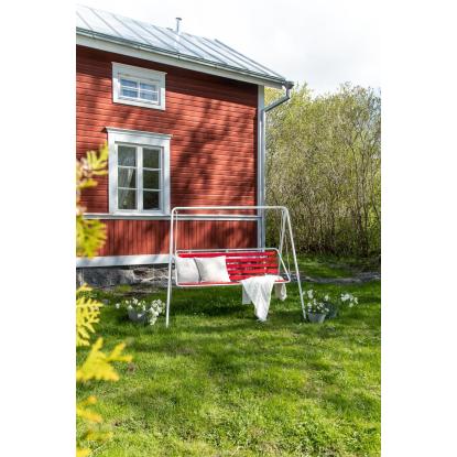 Varax Retro 3 personers hængesofa, hvid/rød