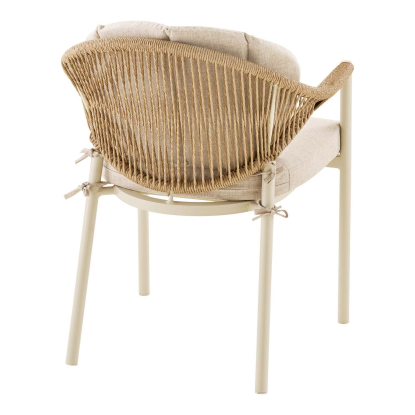 Abela havestol med hynde, aluminium/polyrattan, natur