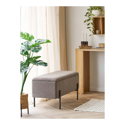 Watford bænk med opbevaring, bouclé, brun, 95 cm