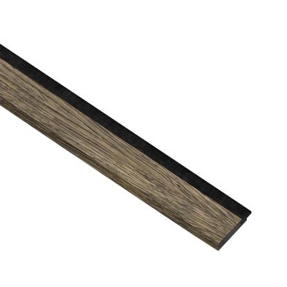I-Wood afslutningsliste til akustikpanel, sort olieret, sort filt og sort kerne, egefiner, 17 x 42 mm