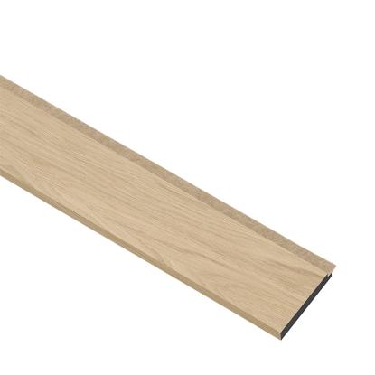 I-Wood afslutningsliste til 3-lamel akustikpanel, hvid olieret, beige filt og sort kerne, egefiner, 17 x 92 mm