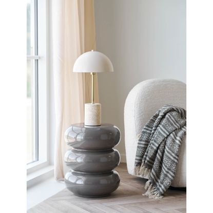 Rosolina hjørnebord, glasfiber, brun, Ø35,5 cm