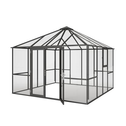 KGT PaviLux pavillondrivhus, antracitgrå, 12,25 m²