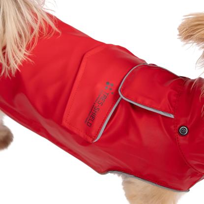 Trespaws SEADOG regnjakke til hunde, rød