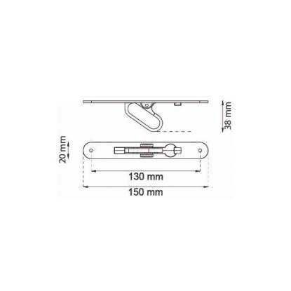 Habo kantring 292, sort, 150 x 20 mm