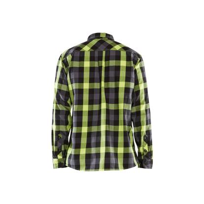 Blåkläder 3299 flannelskjorte, sort/hi-vis gul