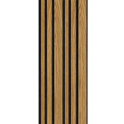 I-Wood Basic Mixed akustikpanel, brun olieret, sort filt og sort kerne, egefiner, 17 x 300 mm 
