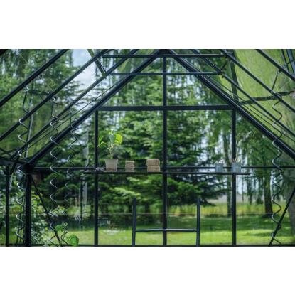 Halls Icon 8 drivhus 8,1 m², sort, 3 mm glas