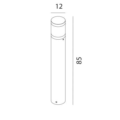 Norlys Egersund Mini LED pullert, 85 cm, IP65, aluminium