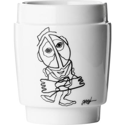 Steel-Function kunstkop nr. 6, porcelæn, sort/hvid - 250 ml