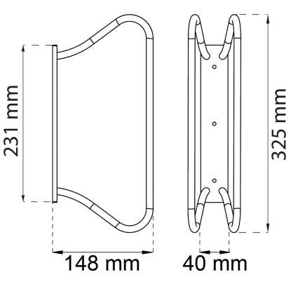 Habo 8511 cykelstativ, elforzinket, 148 x 325 mm