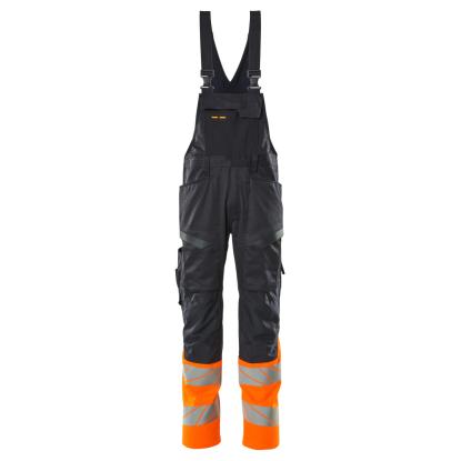 MASCOT ACCELERATE SAFE overall med knælommer, mørk marine/hi-vis orange