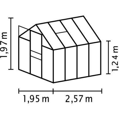 Vitavia Venus 5000 drivhus, alu, 5,0 m², 4 mm poly