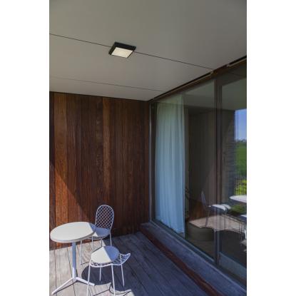 LUTEC HELENA firkantet udendørs LED væg/loftlampe, 22 x 22 cm, IP54, 4000K, mørk grå