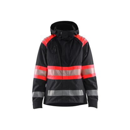 Blåkläder 4430 dame high vis skaljakke, sort/hi-vis rød