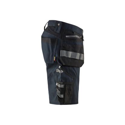Blåkläder 1598 håndværker shorts med stretch i kraftig kanvas, mørk marineblå/sort
