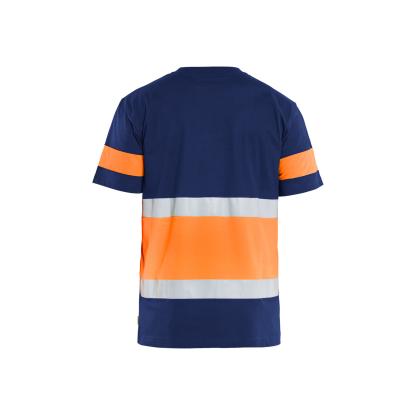 Blåkläder 3387 high vis t-shirt, marineblå/hi-vis orange