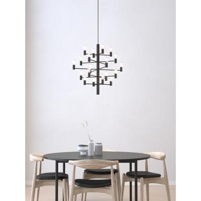 Herstal Manola LED lysekrone, 20 x E14, dæmpbar, sort