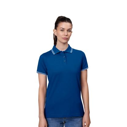 ID 0523 Kontrast poloshirt med stretch, dame, azur