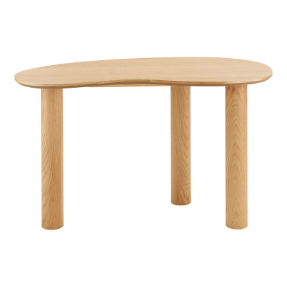 Livigno skrivebord i organisk form, egefiner, 120 x 60 cm