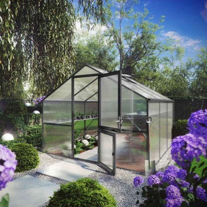 KGT Orchidee III drivhus, antracitgrå, 9,59 m²