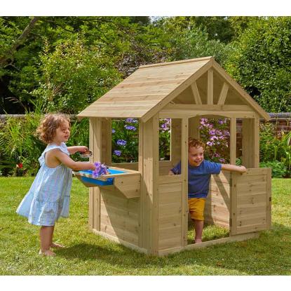 Zwerkules Cubby legehus med køkkentilbehør, træ, 138 x 137 x 96 cm