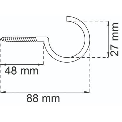 Habo tøjsnorskrog 5350, elgalvaniseret, 88 mm - 2 stk.