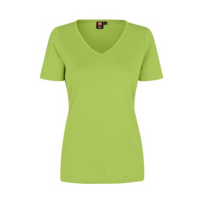 ID 0506 Interlock T-shirt med v-hals, dame, lime