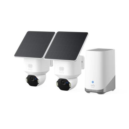 eufy E42 SoloCam sikkerhedskamera med dreje-, vippe- og zoomfunktion inkl. HomeBase S380, 4K, solcelledrevet, 2-pak