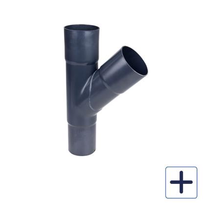 Plastmo grenrør, PVC, grafit, 60°