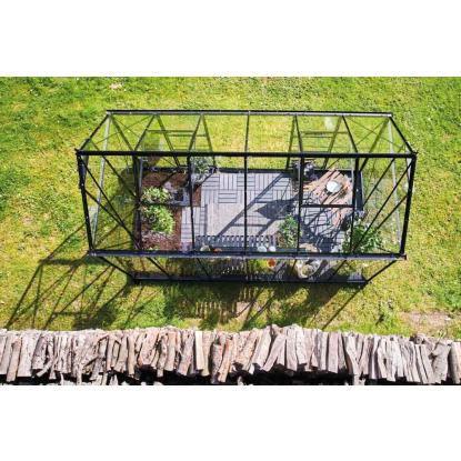 Halls Icon Planthouse 6 drivhus 7,3 m², sort, 3 mm hærdet glas