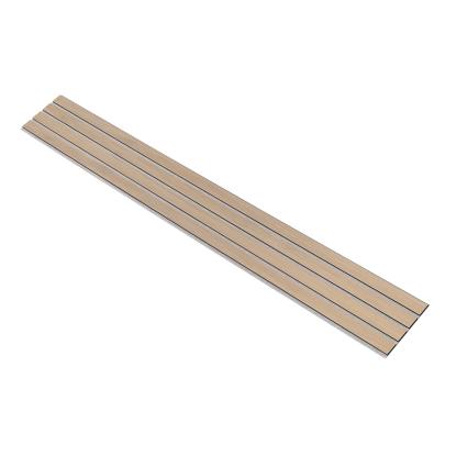 I-Wood Basic 4-lamel akustikpanel, ubehandlet natur, grå filt og sort kerne, egefiner, 17 x 300 mm 