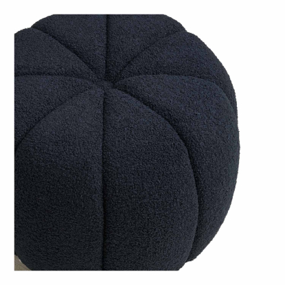 Paisley puf, marine, Ø48 cm