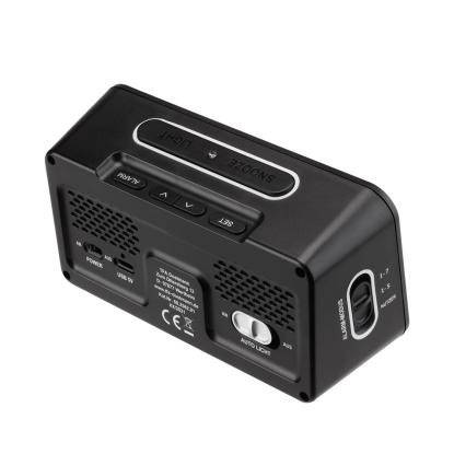 TFA Boxx2 digitalt radiostyret vækkeur med termometer og fugtmåler, sort