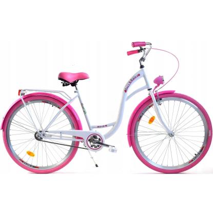 Dallas City Junior børnecykel, 26", hvid/pink