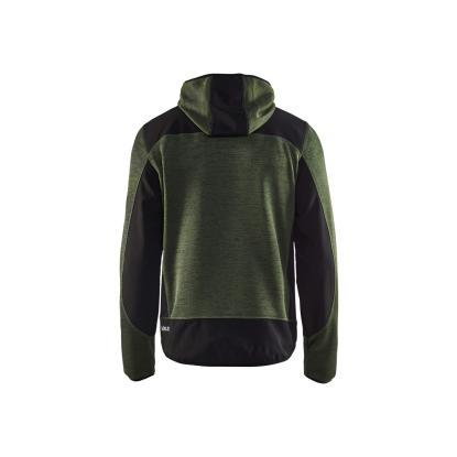 Blåkläder 4930 strikket jakke med softshell, armygrøn/sort