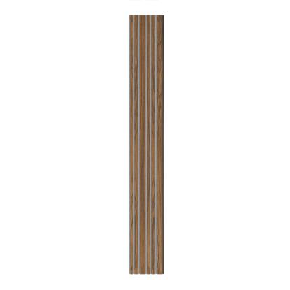 I-Wood Basic Mixed akustikpanel, klar olieret, grå filt og sort kerne, valnøddefiner, 17 x 300 mm 