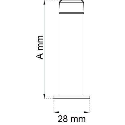 Habo 2890 dørstopper, rustfri, Ø19 x 150 mm