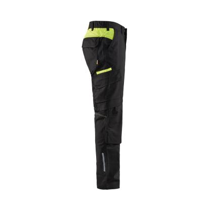 Blåkläder 1448 industri buks med knælommer stretch, sort/hi-vis gul