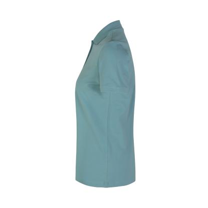 ID 0587 poloshirt, økologisk, dame, støvet aqua