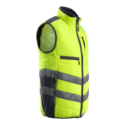 MASCOT SAFE SUPREME Grimsby vintervest, hi-vis gul/mørk marine