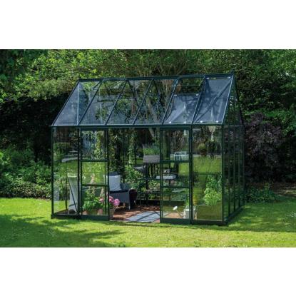 Halls Icon Planthouse 8 drivhus 9,7 m², grøn, 3 mm hærdet glas