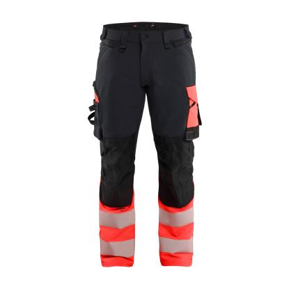 Blåkläder 1126 high vis buks 4-vejs stretch, sort/hi-vis rød