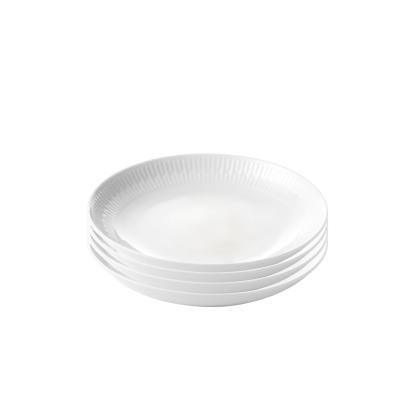 aida Relief suppetallerken, Ø22 cm, porcelæn, hvid - 4 stk.