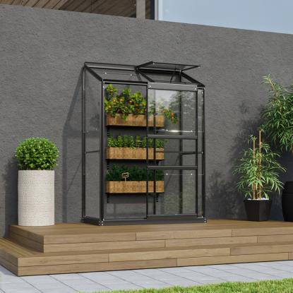 Vitavia Ida 900 drivhus, sort, 0,9 m², 3 mm glas