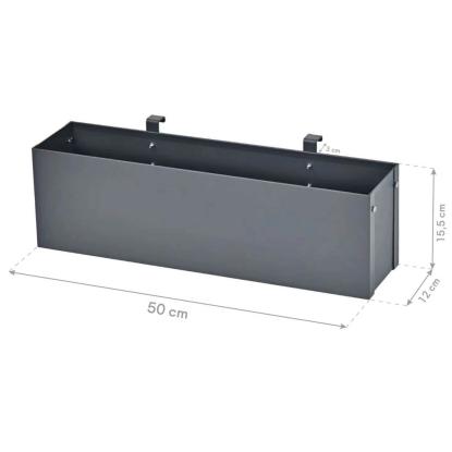Westmann Planum plantekasse til renovationsskjul, stål, antracitgrå, 20 x 50 x 12 cm