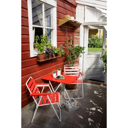 Varax Retro cafébord, sammenklappelig, hvid/rød - 50 x 75 cm