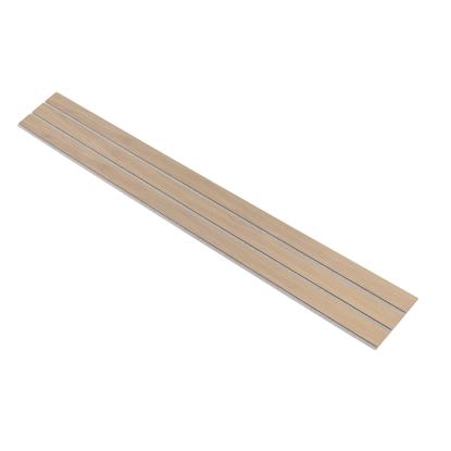 I-Wood Basic 3-lamel akustikpanel, ubehandlet natur, grå filt og lys kerne, egefiner, 16 x 300 mm 